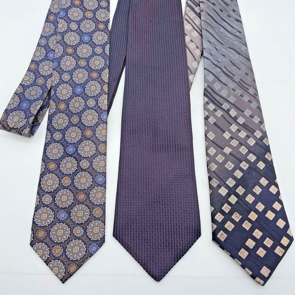 Bruno Piatelli / Neil Bottle / Daniel Silk Neckties Lot of 3 Abstract Iridescent